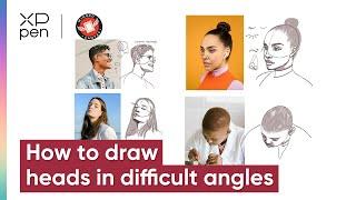 How to draw Heads in Difficult Angles - Step by Step