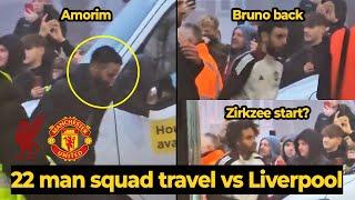 NO RASHFORD! Ruben Amorim Man United 22 man squad TRAVEL for Liverpool game | Man Utd News