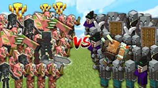 Extreme MINECRAFT RAID vs NETHER in Minecraft Mob Battle