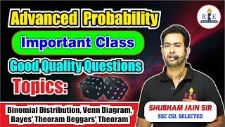 Probability (प्रायिकता) Best Questions| Bayes Theorem, beggars theorem,  binomial distribution 