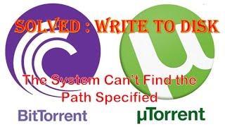 The System Can't Find The Path Specified Write To Disk Error (Jump to 1:30)