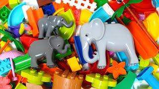 Satisfying Building Blocks Marble Run ASMR Very popular! Elephant family block coasters!