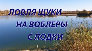 Щука на воблеры с лодки. Ловля щуки осенью на озере.