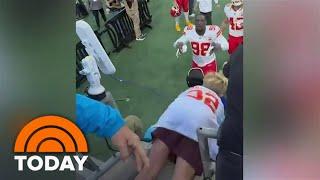 Watch: KC Chiefs player catches boy who falls out of stands