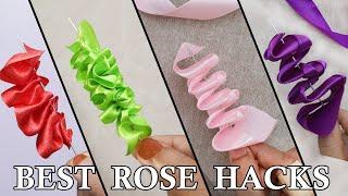 4 best needle HACKS | DIY Ribbon Roses | Easy and beautiful satin ribbon flowers