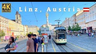 Linz, Austria  | A Beautiful  Sunny ️  City Walking Tour | 4K Ultra HD 60 FPS