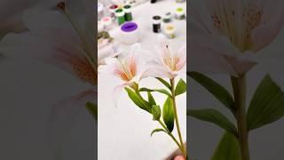 How to make fondant lily  for cake decorating | Realistic flower fodant #trending #shorts #fondant