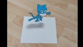 3D Pijamaskeliler Kedi Çocuk Çizimi-3 D Pj Masks Cat Boy Drawing