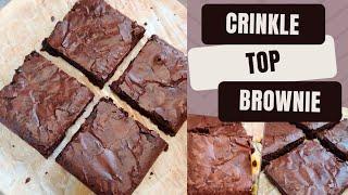 Fudgy brownies | Chocolate brownie | Crinkle top brownie ( eggless)