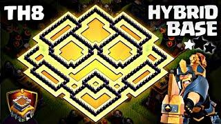 NEW STRONGEST! Town Hall 8 HYBRID BASE (After TH17 Update) - TH8 BASE LINK Clash of Clans #1123