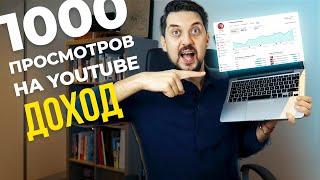 СКОЛЬКО ПЛАТИТ Мне YouTube За 1000 ПРОСМОТРОВ