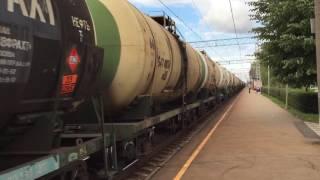 [LDz Cargo] Latvian freight train approaching and passing Salaspils station on it's way to Riga.