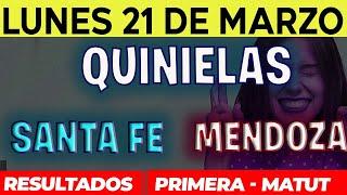 Quinielas Primera y matutina de Santa fé y Mendoza Lunes 21 de Marzo