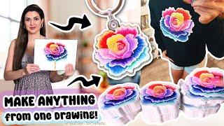 How To Turn Your ART Into EVERYTHING // T Shirt, DTF Transfers, Stickers, & More!