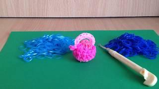 Корзинка из резинок воздушными петлями на крючке Rainbow Loom