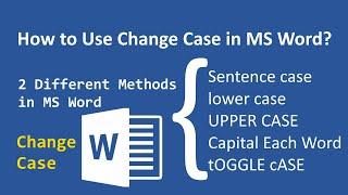 How to Use Change Case Option in Microsoft Word? @pcguide4u