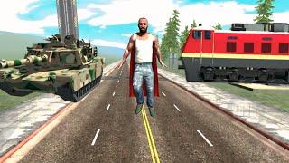 Super Man Destroy Indian Army Tank & Train in Indian Bikes Driving 3D