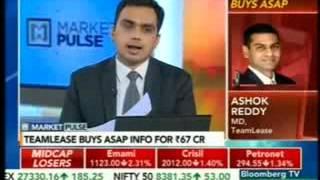 Ashok Reddy, MD, TeamLease Services, in conversation with Bloomberg TV