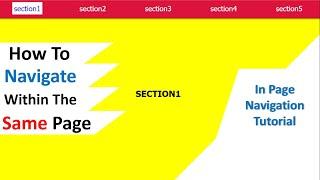 How To Navigate Within The Same Page | In-Page Navigation Tutorial
