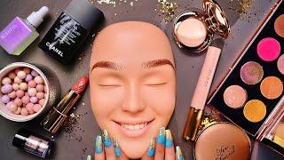 ASMR Golden Glam Makeup on Mannequin (Whispered)