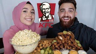 MAC N CHEESE & KFC NASHVILLE FRIED CHICKEN MUKBANG & CRUNCHY PICKLES | EATING SHOW