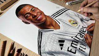 Drawing Kylian Mbappé (Real Madrid) • Time Lapse