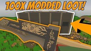 RAIDING A 100x LOOT SKY BASE WITH A MODDED SWORD! (Modded Unturned)