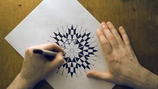 Geometric Drawing - Intersected Semicircles - Drawing With A Ruler And Compass