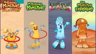 ALL Dawn Of Fire Vs My Singing Monster Vs Ethereal Workshop Vs The Monster Explorers ~ MSM