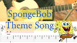 SPONGEBOB THEME SONG - Full Tutorial with TAB - Fingerstyle Guitar