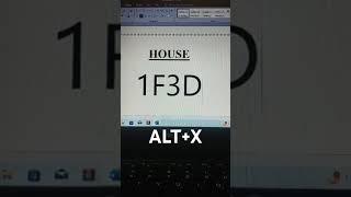 House  Shortcut Key Symbol On Ms word