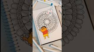 Shinchan and Shiro Mandala Art ️ #shorts #youtubeshorts #viralvideo
