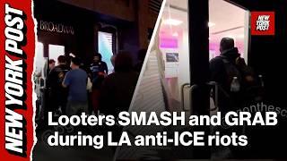 Looters smash and grab – as downtown LA descends into lawless chaos