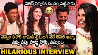 Macherla Niyojakavargam Team HILARIOUS Interview | Nithiin | Krithi Shetty | Vennela Kishore | NB