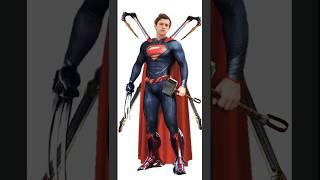 Super man + Spider man + Iron man + Wolverine + Thor hammer || fusion art || #shorts #youtubeshorts