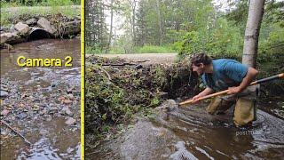 Unclogging Culvert With Large Mud Buildup