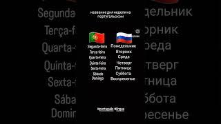 название дня недели на португальском....#português #língua