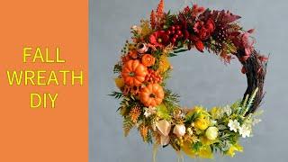 FALL wreath DIY / Artificial Thanksgiving Wreath / Autumn Decoration / Осенний венок