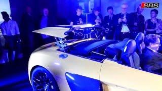 R8 Spyder hood drop at Audi City London Launch