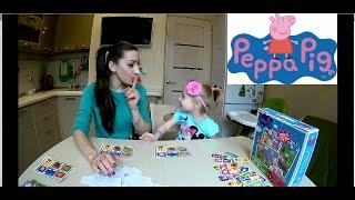 Распаковываем и играем в новый набор Peppa Pig лото, домино и пазлы Свинка Пеппа