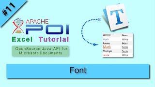 Apache POI Set Font, Apache POI font size, Apache POI Font Style