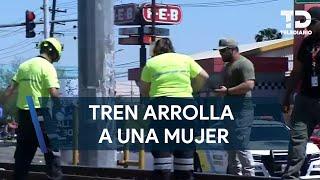 Tren arrolla a mujer en la avenida Pablo Gonzaléz en Monterrey