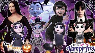 My talking angela 2 |Mavis dracula vs Vampirina vs Morticia and Wednesday Addams |Halloween