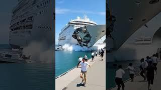 Cruise Ship Loses Control — Narrowly Avoids Dock Collision!