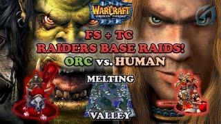 Grubby | Warcraft 3 The Frozen Throne | ORC v HU - FS and TC Raiders Base Raids - Melting Valley