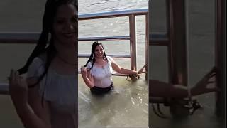 Ganga snan: beauty in white  #ganga #bathing #shortsviral