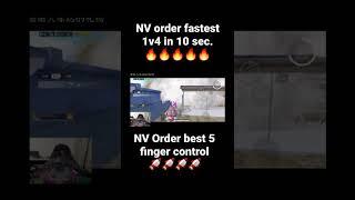 NV Order fastest 1v4 in 10 sec | NV order handcam #bgmi #short #shorts #order #controls #sensitivity