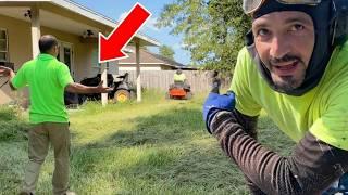 Man CLAIMS ALL his Mowers Broke! Watch US Mow this Overgrown Lawn FREE!