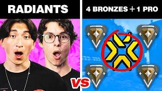 2 Radiants Vs 5 Bronzes.. And A Secret VCT Pro (Impossible VALORANT Challenge)