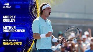 Andrey Rublev vs. Arthur Rinderknech Highlights | 2024 US Open Round 2